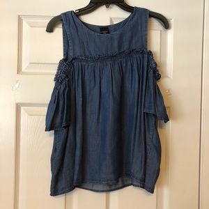 Demin off the shoulder blouse